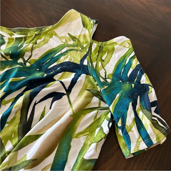 CHICO'S Women’s Tropical Leaf Print Maxi Dress size 3 resort summertime travel - Picture 5 of 10